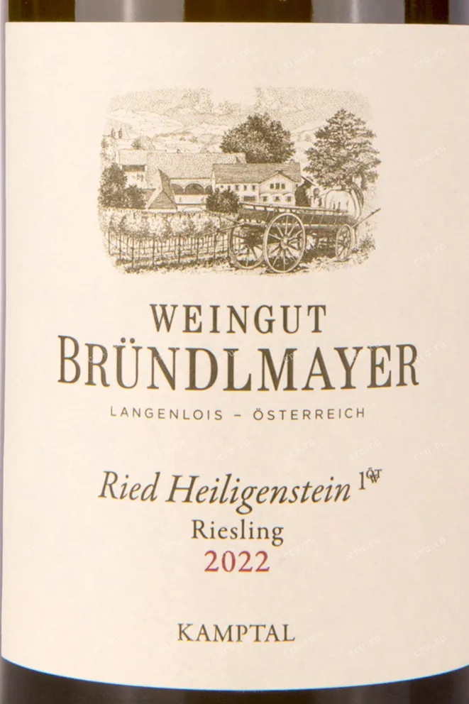 Этикетка Brundlmayer Riesling Ried Heiligenstein 1OTW 2022 0.75 л