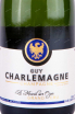 Этикетка Champagne Guy Charlemagne Reserve Blanc de Blancs Le Mesnil-sur-Oger 2019 0.375 л