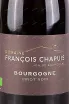 Этикетка Domaine Francois Chapuis Bourgogne Pinot Noir 2021 0.75 л