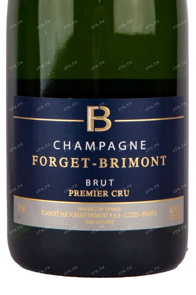 Этикетка игристого вина Forget-Brimont Brut Premier Cru gift box 0.75 л