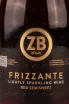 Этикетка ZB wine Frizzante Red 2021 0.75 л