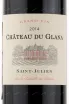 Этикетка вина Chateau du Glana Saint-Julien AOC 2014 0.75 л