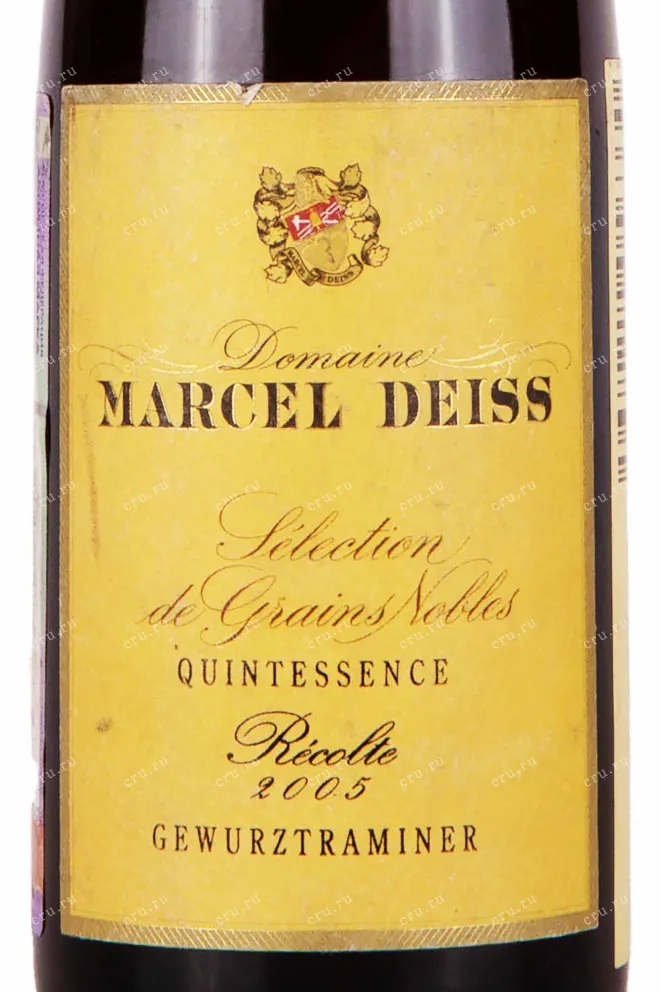 Этикетка Domaine Marcel Deiss Gewurztraminer SGN Quintessence 2005 0.375 л