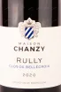 Этикетка Maison Chanzy Rully Clos De Bellecroix 2020 0.75 л