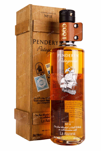 Виски Penderyn Patagonia in wooden box  0.7 л