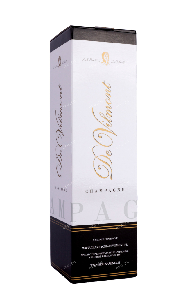 Подарочная коробка Champagne De Vilmont Blanc de Blancs Brut gift box 2018 0.75 л