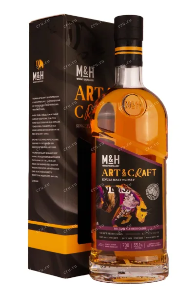 Виски M&H Art & Craft Belgian Ale Beer Casks gift box  0.7 л