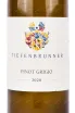 Этикетка вина Тифенбруннер Пино Гриджо 2020 0.75