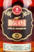 Этикетка Higuana Anejo Reserva 9 years 0.7 л