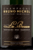 Этикетка игристого вина Bruno Michel Les Brousses Premier Cru Extra Brut 0.75 л