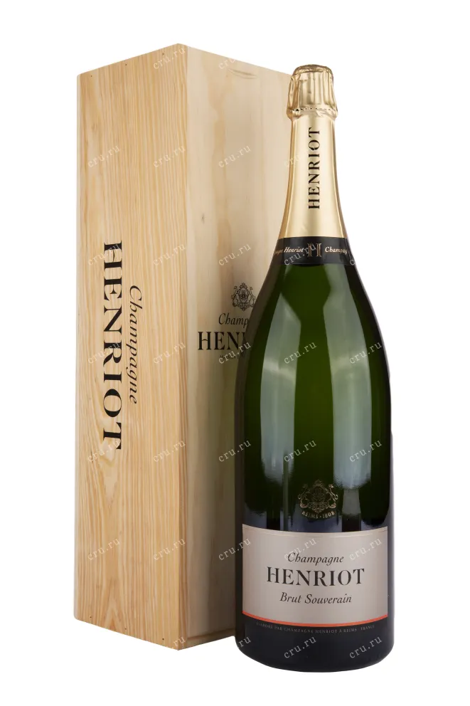 Подарочная коробка игристого вина Henriot Souverain gift box 3 л