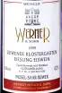 Этикетка Leiwener Klostergarten Riesling Eiswein Weingut Werner 1999 0.75 л