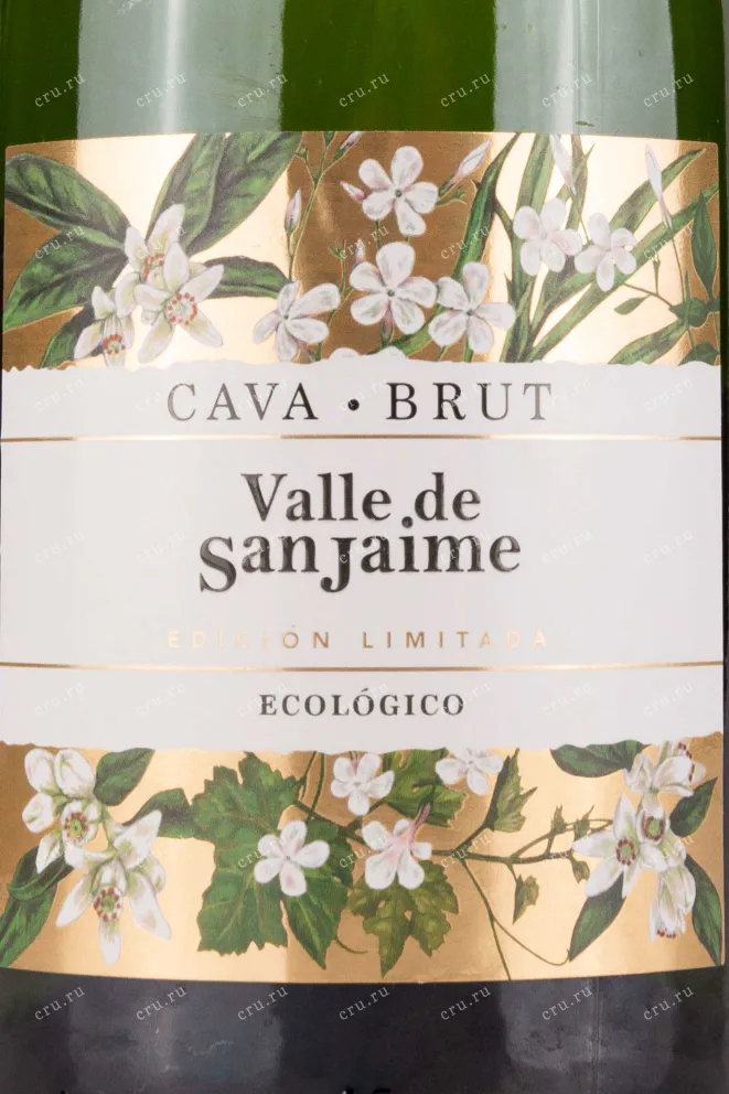 Этикетка Cava Valle de San Jaime Ecologico 2021 0.75 л