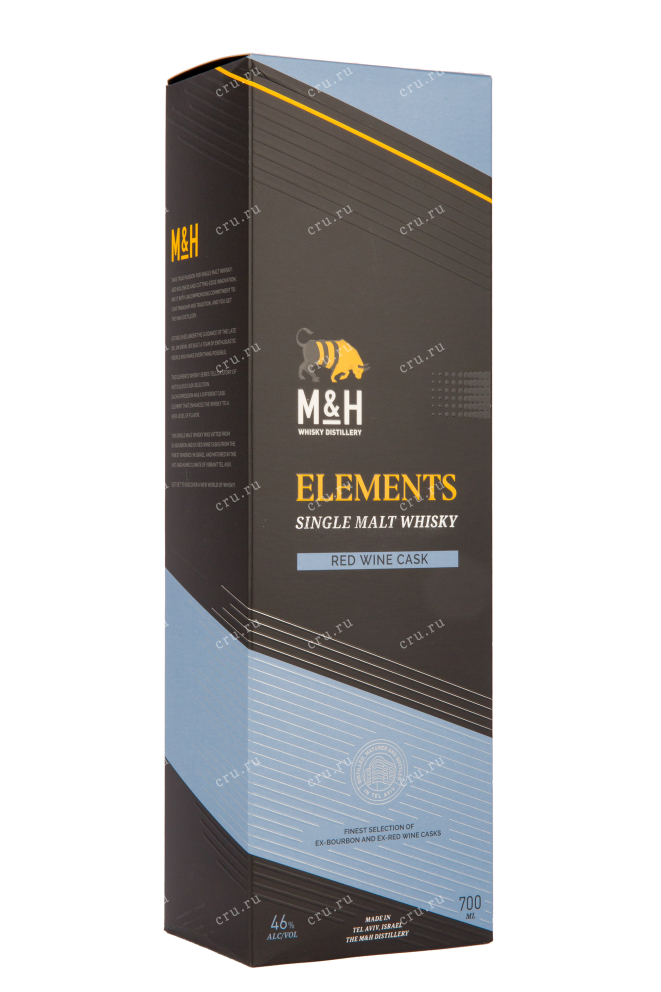 Подарочная коробка виски M&H Elements Red Wine 0.7