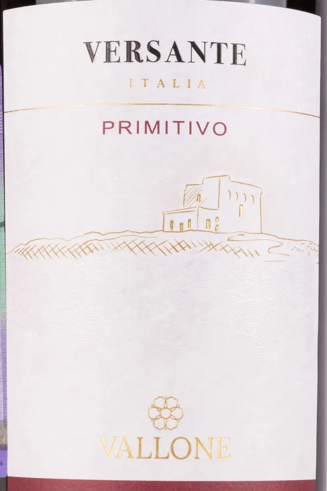 Этикетка Vallone Versante Primitivo 0.75 л