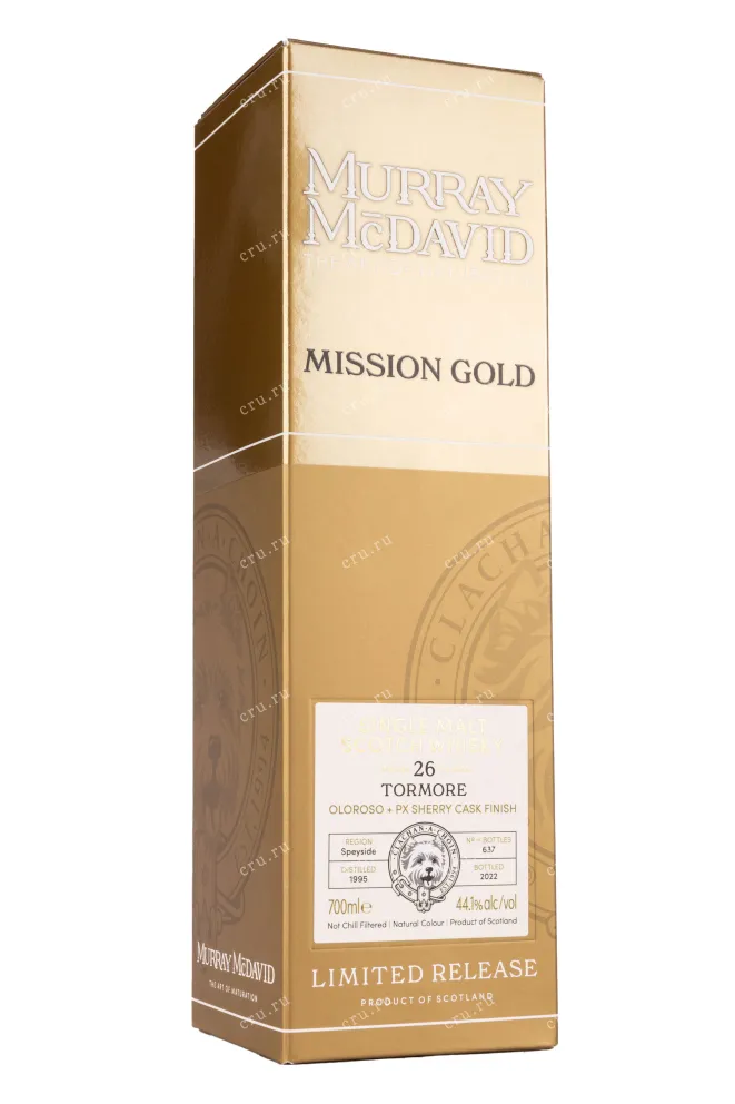 Подарочная коробка Murray McDavid Mission Gold Tormore 26 years old gift box 0.7 л