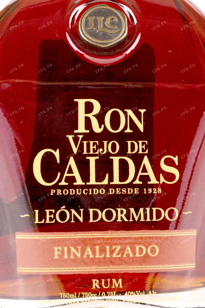 Этикетка Viejo de Caldas Leon Dormido 12 years old gift box 0.75 л