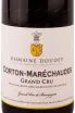 Этикетка Domaine Doudet Corton-Marechaudes Grand Cru 2016 0.75 л