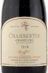 Этикетка вина Domaine Rossignol Trapet Chambertin Grand Cru 2018 0.75 л