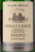 Этикетка Weinhaus Schneider Riesling Lieblich 0.75 л