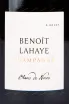 Этикетка игристого вина Benoit Lahaye Blanc de Noirs 0.75 л