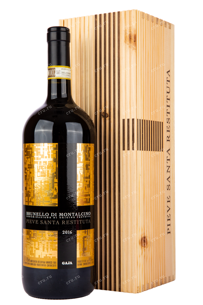Подарочная коробка вина Gaja Pieve Santa Restituta Brunello di Montalcino 2016 1.5 л