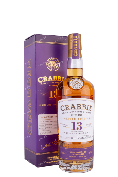 Виски Crabbie Barolo 13 years old gift box  0.7 л