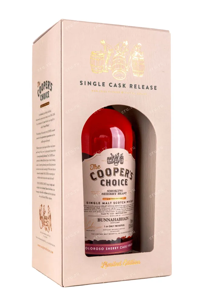 В подарочной коробке Tne Coopers Choice Bunnahabhain Smoking Sherry Beast gift box 0.7 л