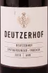 Этикетка Deutzerhof Spätburgunder Trocken 2018 0.75 л