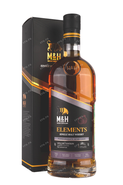 Виски M&H Elements Pomegranate Wine gift box  0.7 л