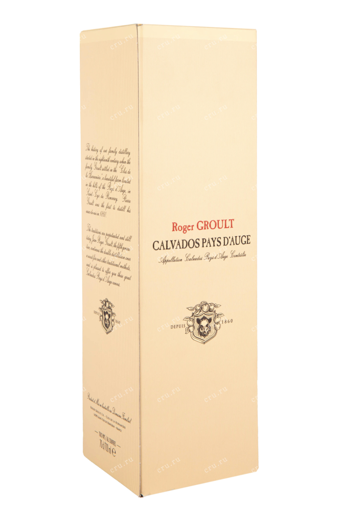 Подарочная коробка кальвадоса Роже Груль 40 лет 0.7