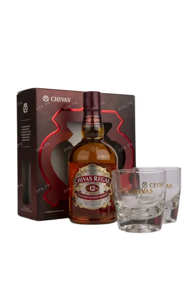 Виски Chivas Regal 12 years gift box with 2 glasses  0.7 л