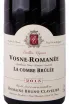 Этикетка Domaine Bruno Clavelier Vosne-Romanee La Combe Brulee Vieilles Vignes 2013 0.75 л