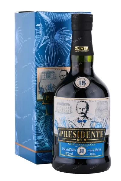 Ром Oliver Presidente Marti 15 years gift box  0.7 л