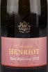 Этикетка игристого вина Henriot Millesime gift box 2012 0.75 л