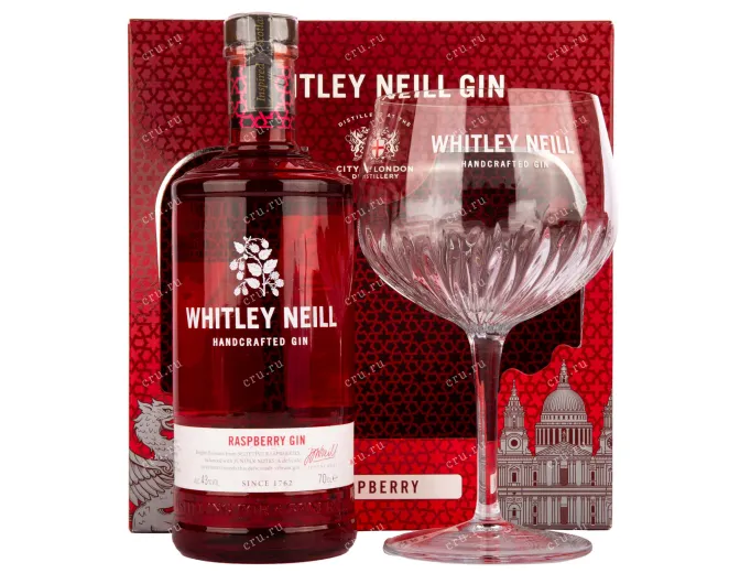 Джин Whitley Neill Raspberry gift set with glass  0.7 л