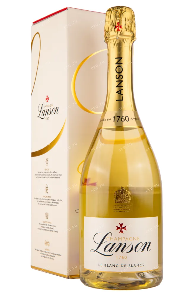 Шампанское Lanson Le Blanc de Blancs Brut gift box 2015 0.75 л