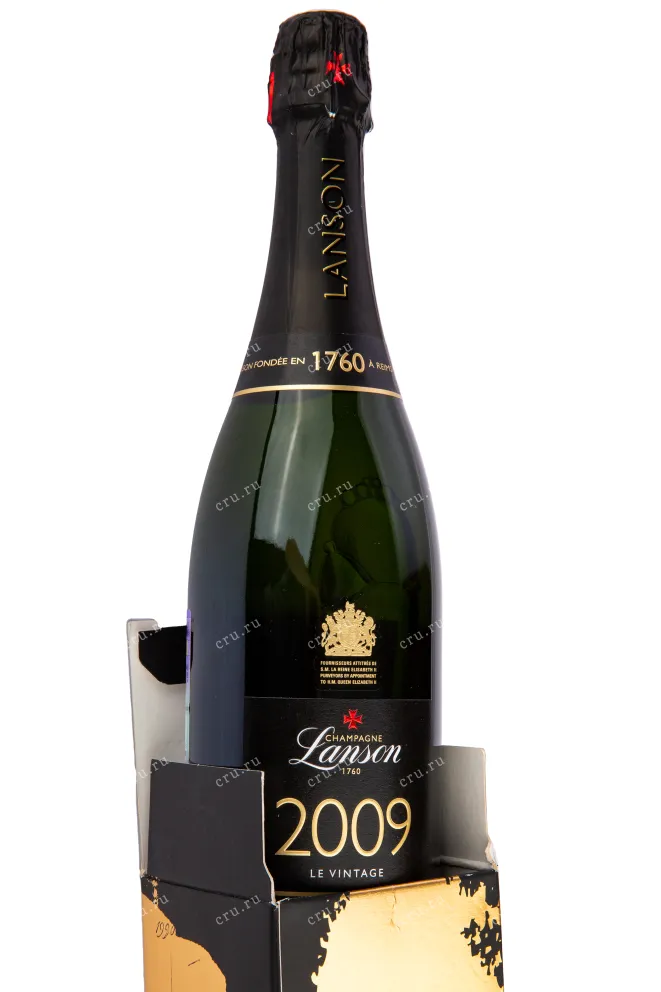 Подарочная коробка игристого вина Lanson Le Black Label Brut 2016 0.75 л