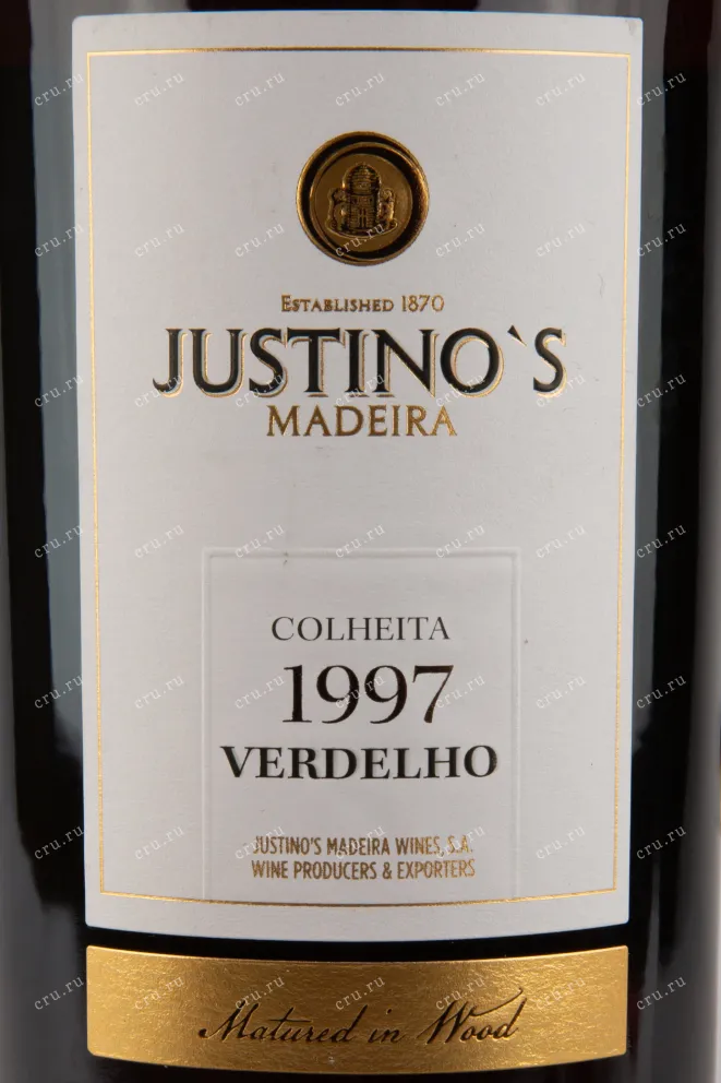 Этикетка мадейры Justino's Colheita Verdelho Medium Dry 0,75