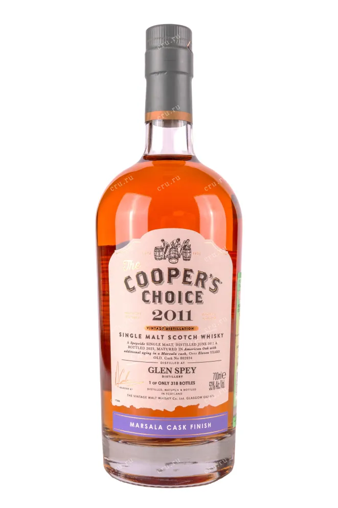 Бутылка The Coopers Choice Glen Spey Marsala Cask Finish gift box 2011 0.7 л