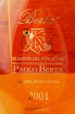 Этикетка граппы Берта Ризерва Дель Фондаторе Паоло Берта 2001 0.7