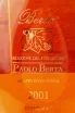 Этикетка граппы Берта Ризерва Дель Фондаторе Паоло Берта 2001 0.7