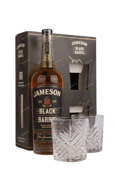 Виски Jameson Black Barrel gift box with 2 glasses  0.7 л