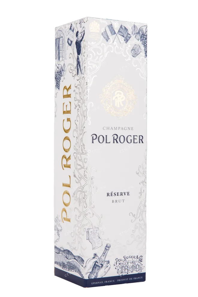 Подарочная коробка игристого вина Pol Roger Brut Reserve Festive with gift box 0.75 л