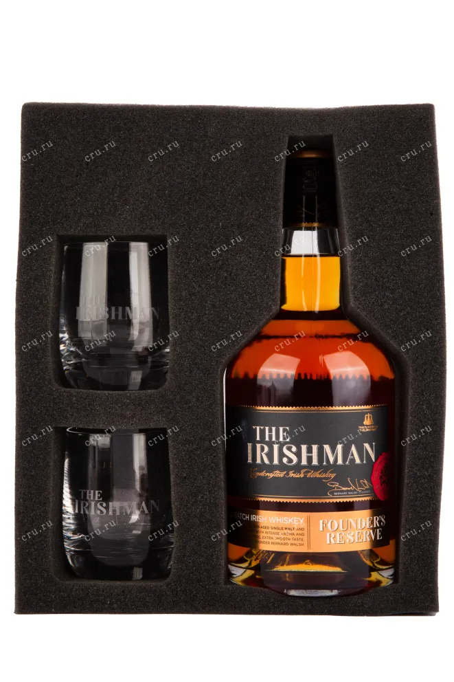 Виски The Irishman Founders Reserve 7 years in set with 2 shots  0.7 л