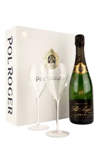 Шампанское Pol Roger Brut Vintage giftset with 2 glasses 2013 0.75 л
