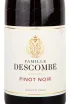 Этикетка Famille Descombe Pinot Noir 2021 0.75 л