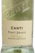 Этикетка вина Canti Pinot Grigio delle Venezie DOC 0.75 л