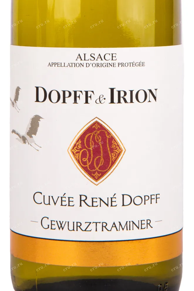 Этикетка вина Dopff & Irion Gewurztraminer Tradition Alsace AOC 2018 0.75 л