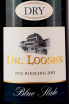 Этикетка Dr.Loosen Blue Slate Riesling Dry 2022 0.75 л